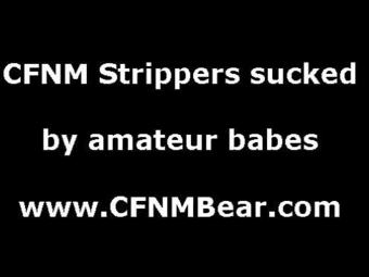 Interracial blowjobs for strippers by CFNM amateurs