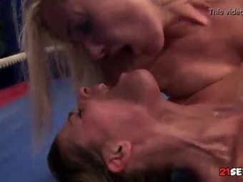 Sweaty Lesbian Wrestling And Pussy Licking